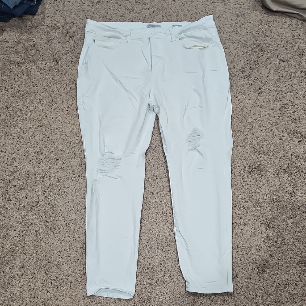 Judy Blue Women's White Distressed Skinny Jeans